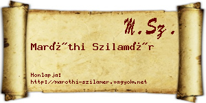 Maróthi Szilamér névjegykártya